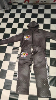 VIBESFROMNYC Members Only Graphic Zip Hoodie Set VFN 88 Crest & Side Lettering