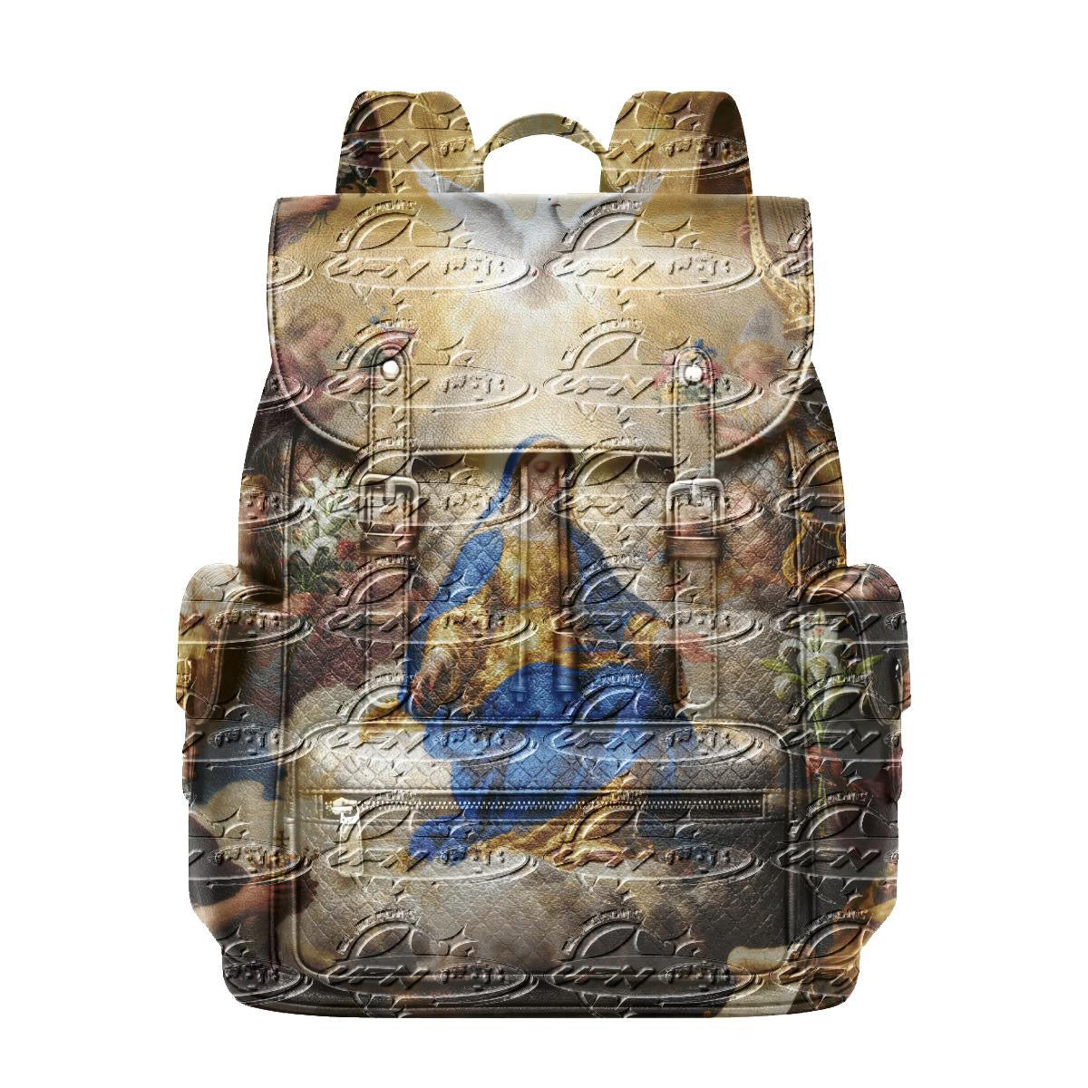 VIBESFROMNYC Caramel Patch-Graphic Front Pocket Hoodie Patch Print Drop Shoulder Zip Style