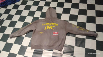 VIBESFROMNYC Distressed Back Print Zip Hoodie NYC Logo & VFN Patch