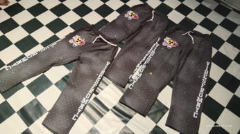 VIBESFROMNYC Members Only Graphic Lounge Sweatpants VFN 88 Patch & Vertical Lettering
