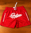 VIBESFROMNYC Drawstring Shorts Vertical Branding Detail