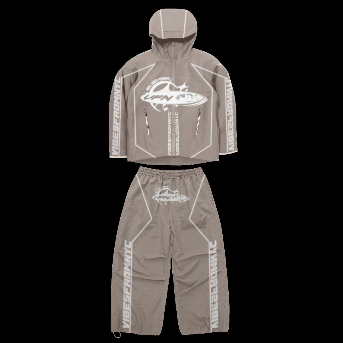 VIBESFROMNYC VFN Graphic Windbreaker Set Hooded Jacket & Track Pants